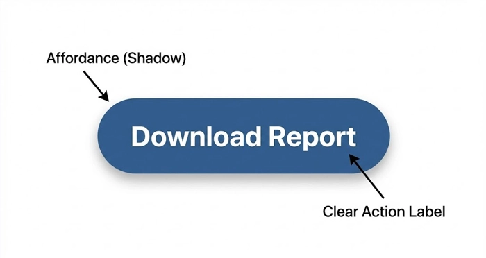 Buttons & CTAs, showing affordance elements and action-oriented labels Anatomy of effective Buttons & CTAs, showing affordance elements and action-oriented labels.